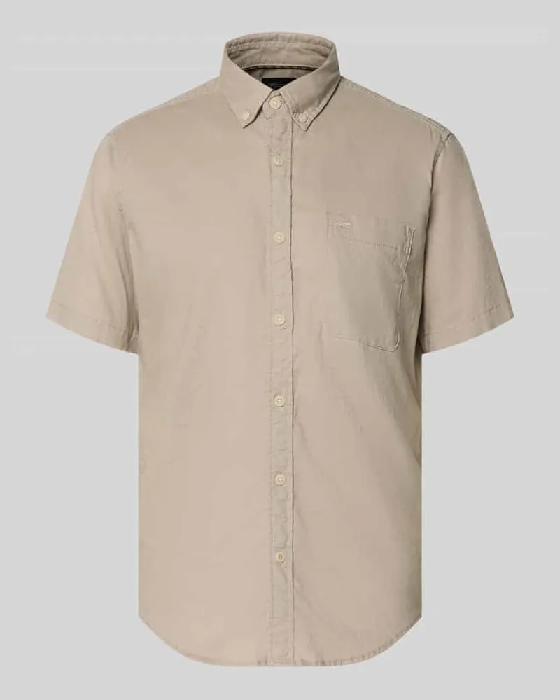 Camel Active Regular Fit Freizeithemd mit Button-Down-Kragen Beige