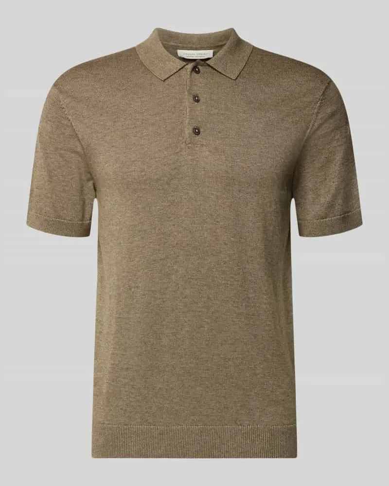 Casual Friday Regular Fit Poloshirt mit Knopfleiste Modell 'BELLS Schoko