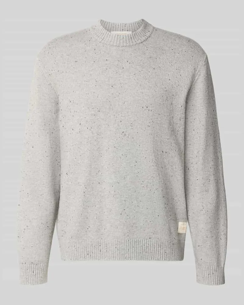 Jack & Jones Regular Fit Strickpullover mit Rundhalsausschnitt Hellgrau