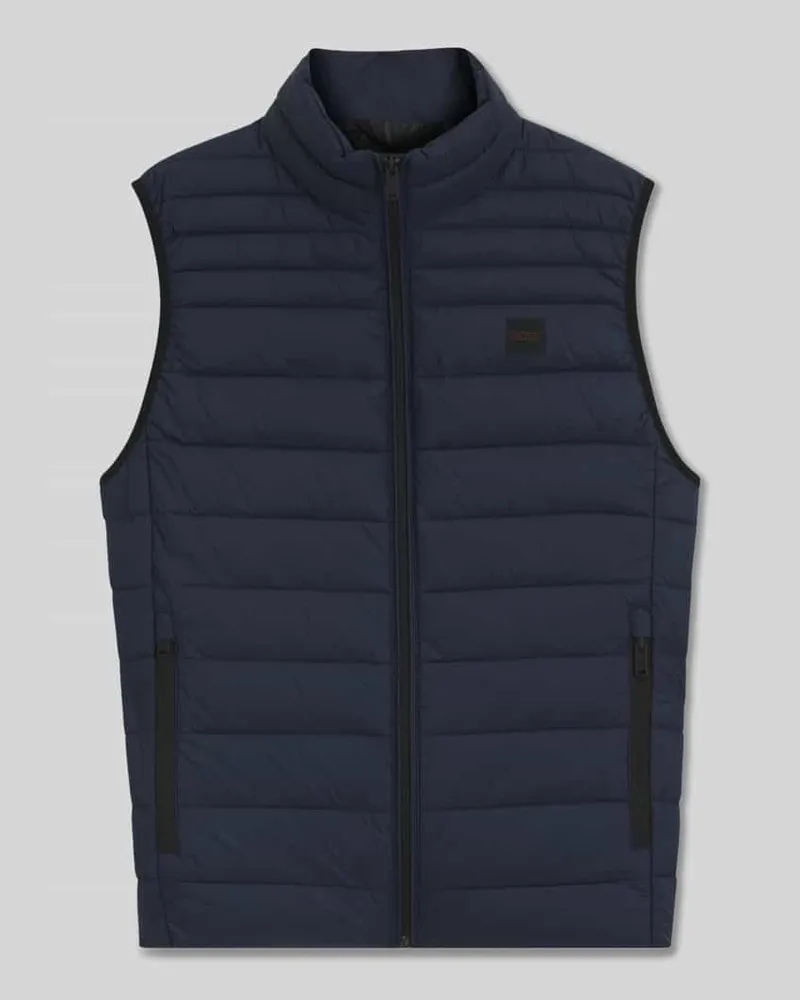 HUGO BOSS Slim Fit Steppweste mit Label Patch Modell 'ODENO2 Marine