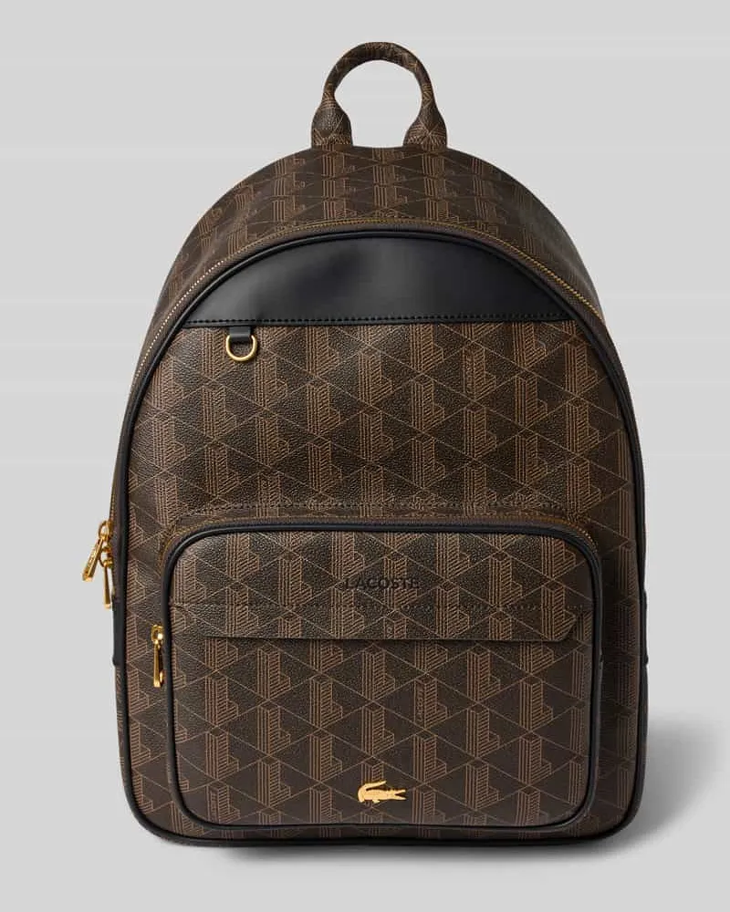 Lacoste Rucksack mit Logo-Prägung Mittelbraun