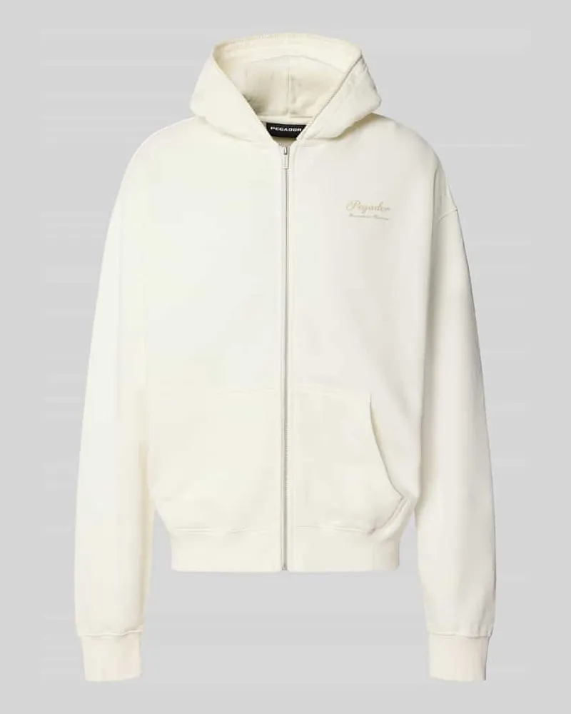 PEGADOR Oversized Sweatjacke mit Känguru-Tasche Modell 'Morcote Offwhite