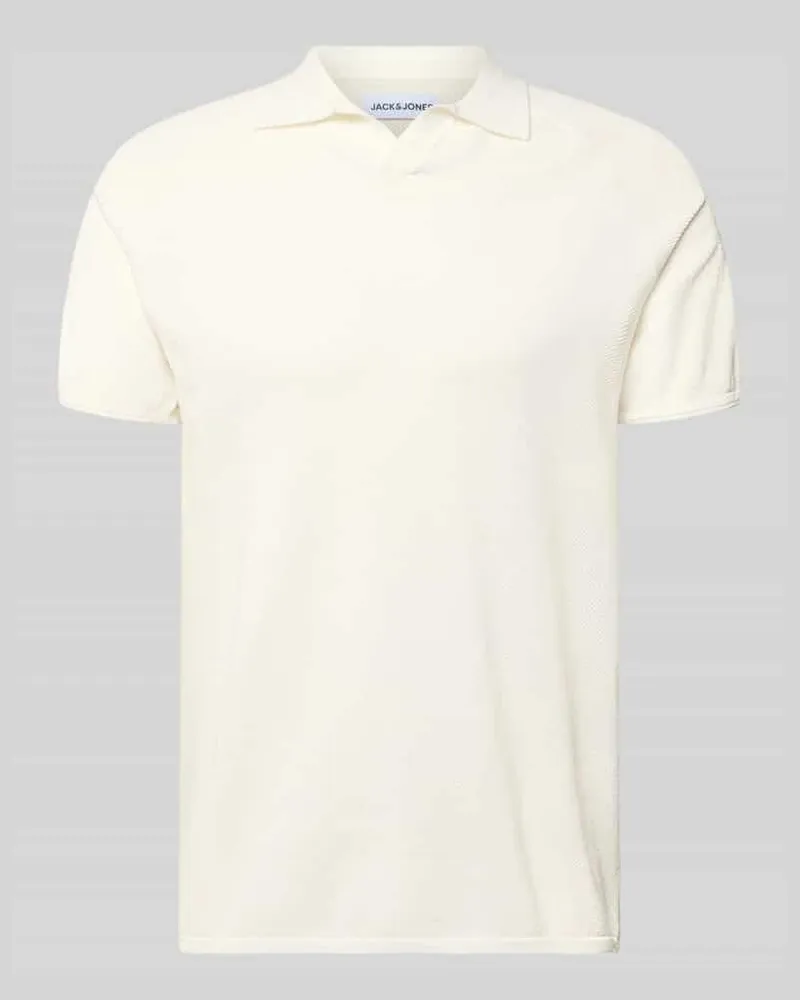 Jack & Jones Regular Fit Poloshirt mit Strukturmuster Modell 'HILL Offwhite