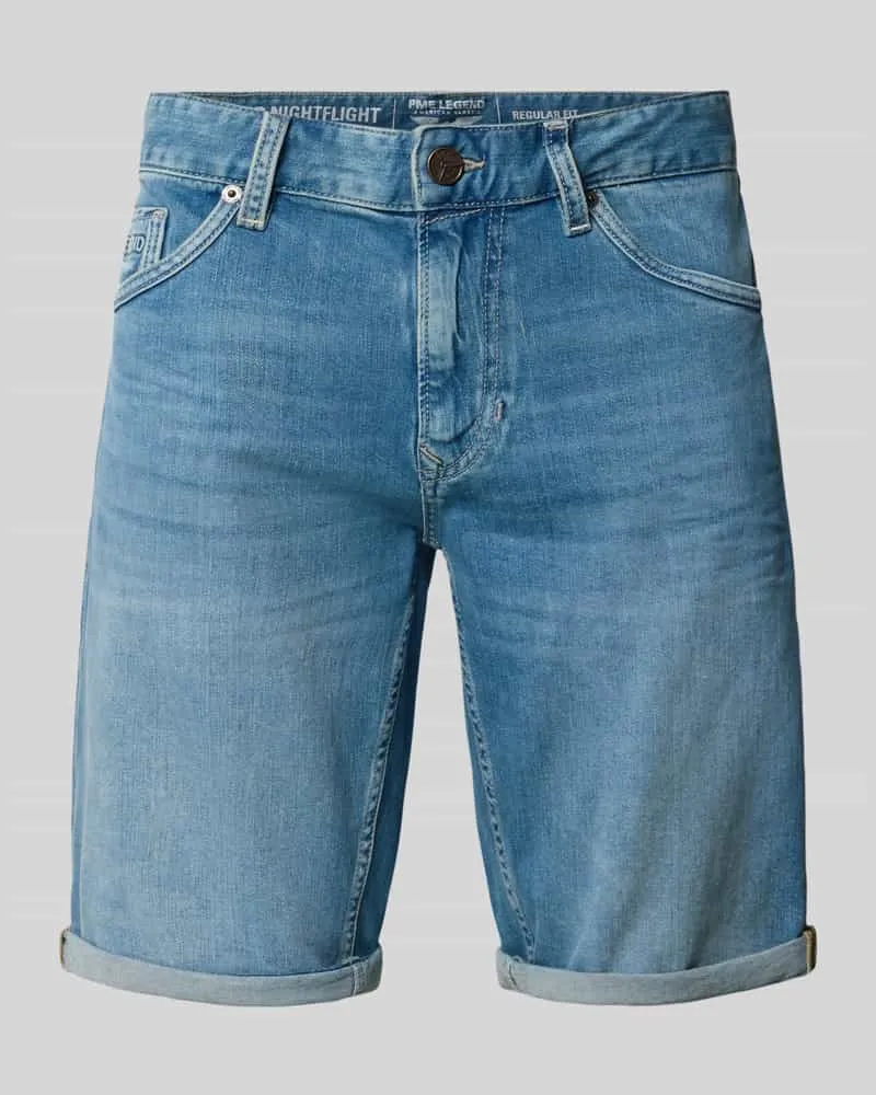 PME Legend Regular Fit Jeansshorts im 5-Pocket-Design Hellblau