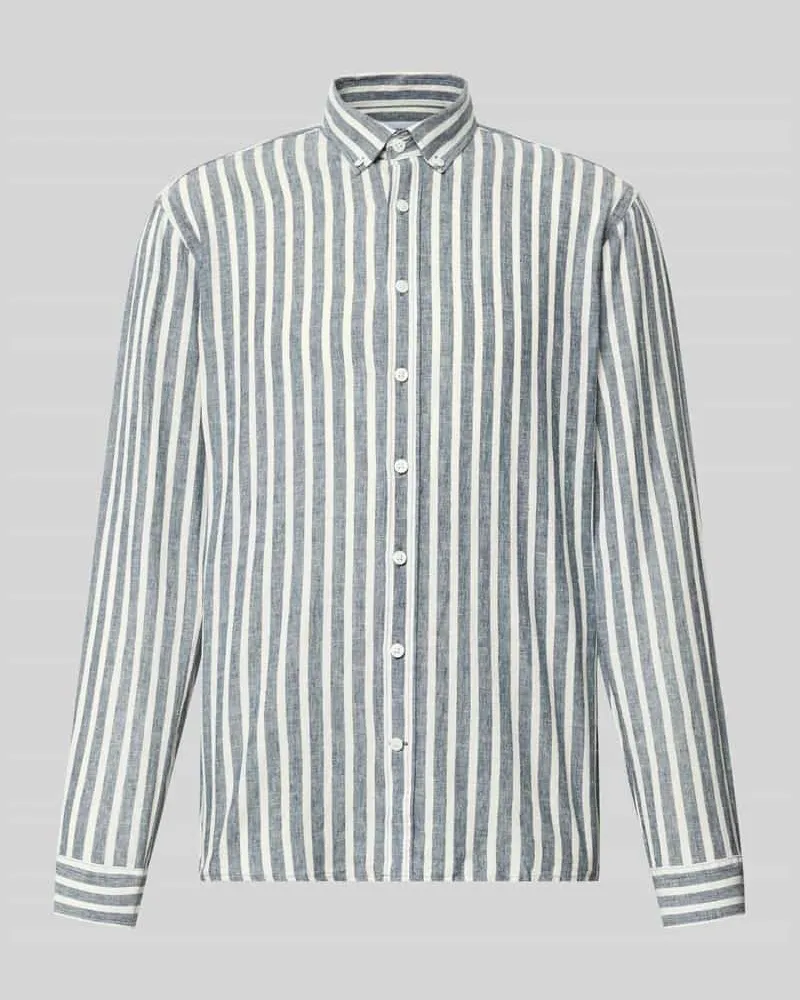 Lindbergh Relaxed Fit Freizeithemd mit Button-Down-Kragen Marine