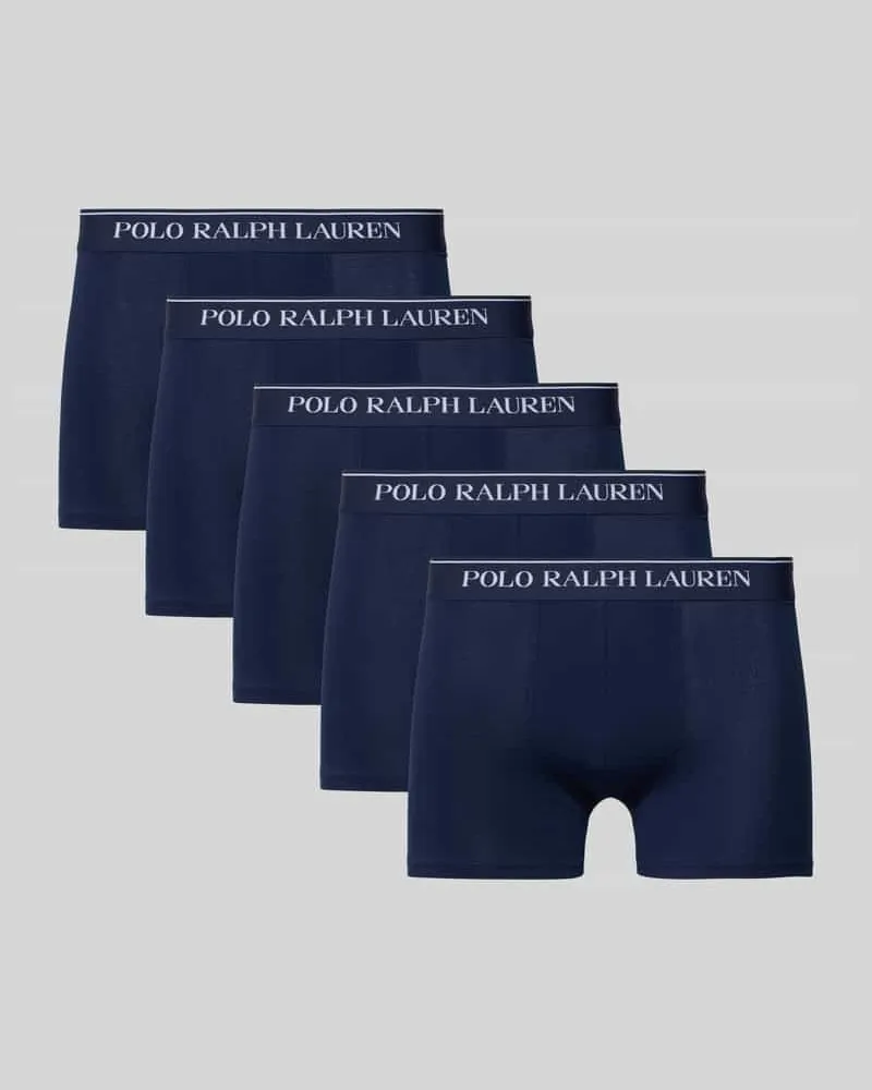 Ralph Lauren Skinny Fit Trunks aus Baumwoll-Mix im 5er Pack Dunkelblau