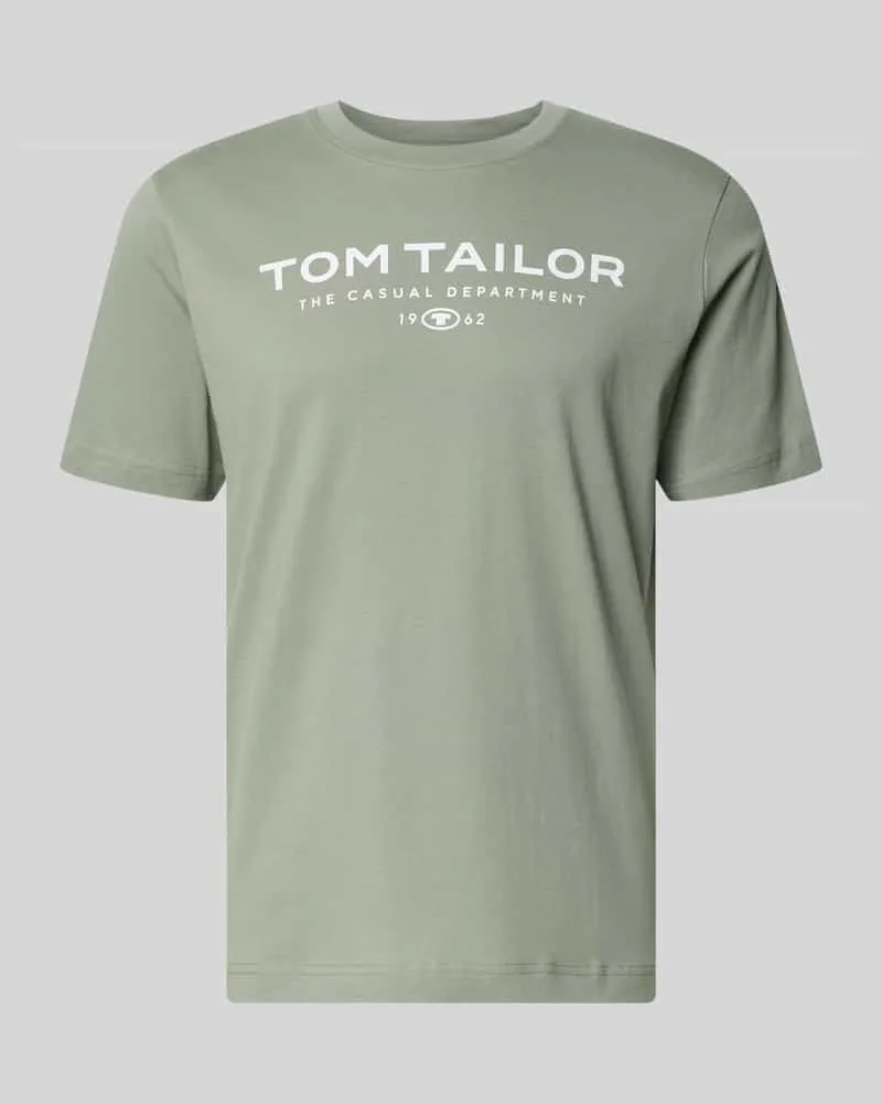 Tom Tailor Regular Fit T-Shirt aus reiner Baumwolle Oliv