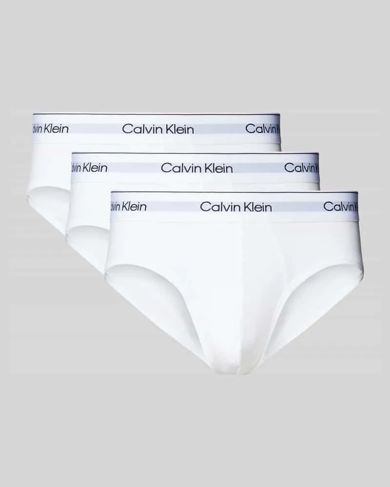 Calvin Klein Slip mit Label-Bund im 3er-Pack Weiss