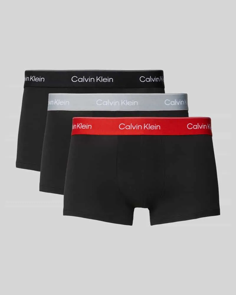 Calvin Klein Slim Fit Trunks mit Logo-Detail im 3er-Pack Black