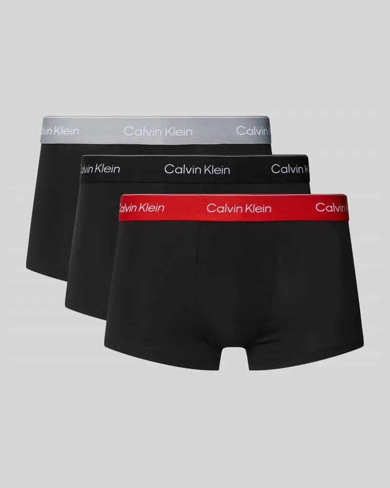 Calvin Klein Slim Fit Trunks mit Logo-Detail im 3er-Pack Black