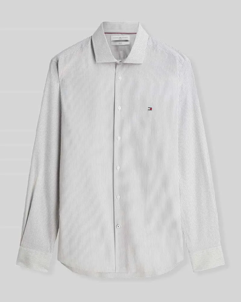 Tommy Hilfiger Slim Fit Businesshemd mit Logo-Stickerei Gruen
