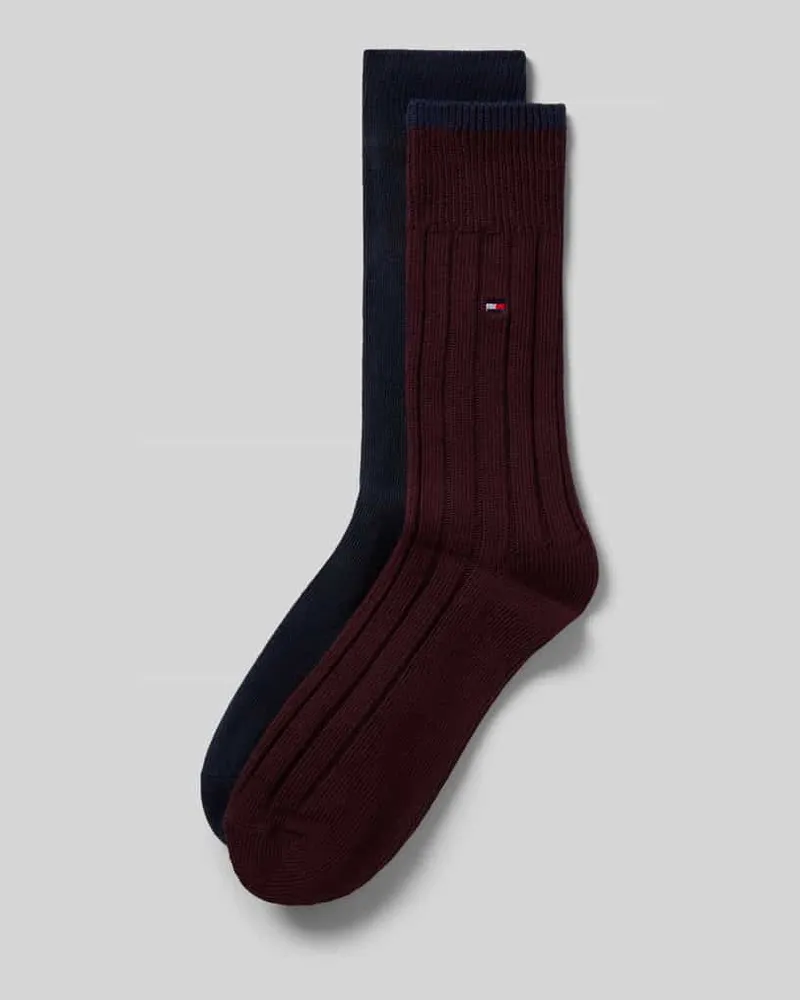 Tommy Hilfiger Socken aus Baumwoll-Mix im 2er-Pack Dunkelrot