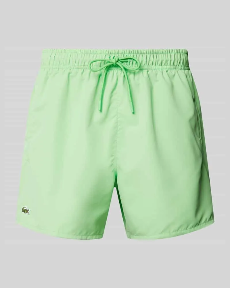 Lacoste Regular Fit Badeshorts mit Logo-Badge 