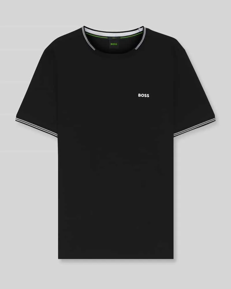 HUGO BOSS Regular Fit T-Shirt aus Baumwoll-Mix Modell 'TAUL Black