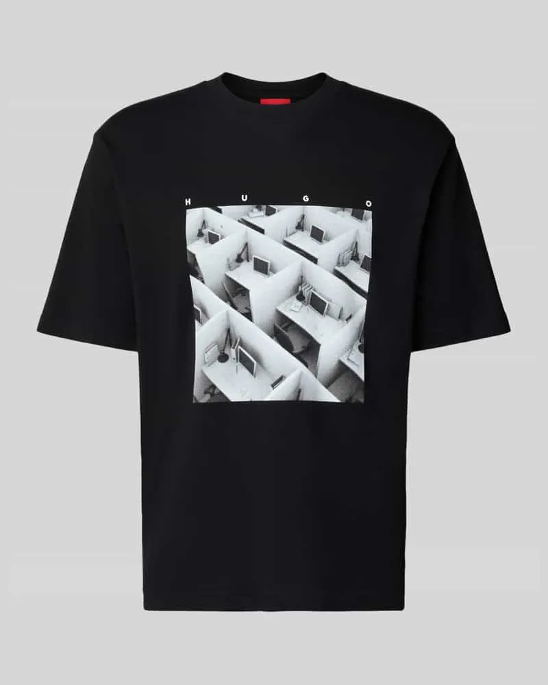 HUGO BOSS Slim Fit T-Shirt aus reiner Baumwolle Modell 'DODGER Black