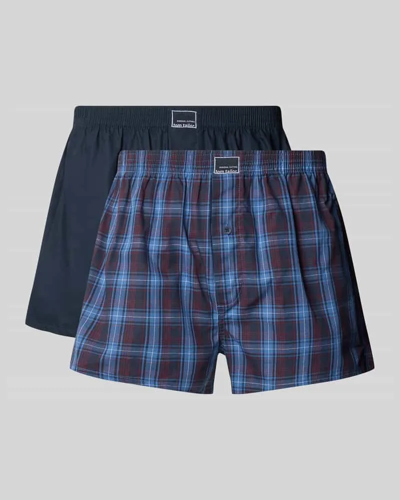 Tom Tailor Boxershorts aus reiner Baumwolle im 2er-Pack Marine