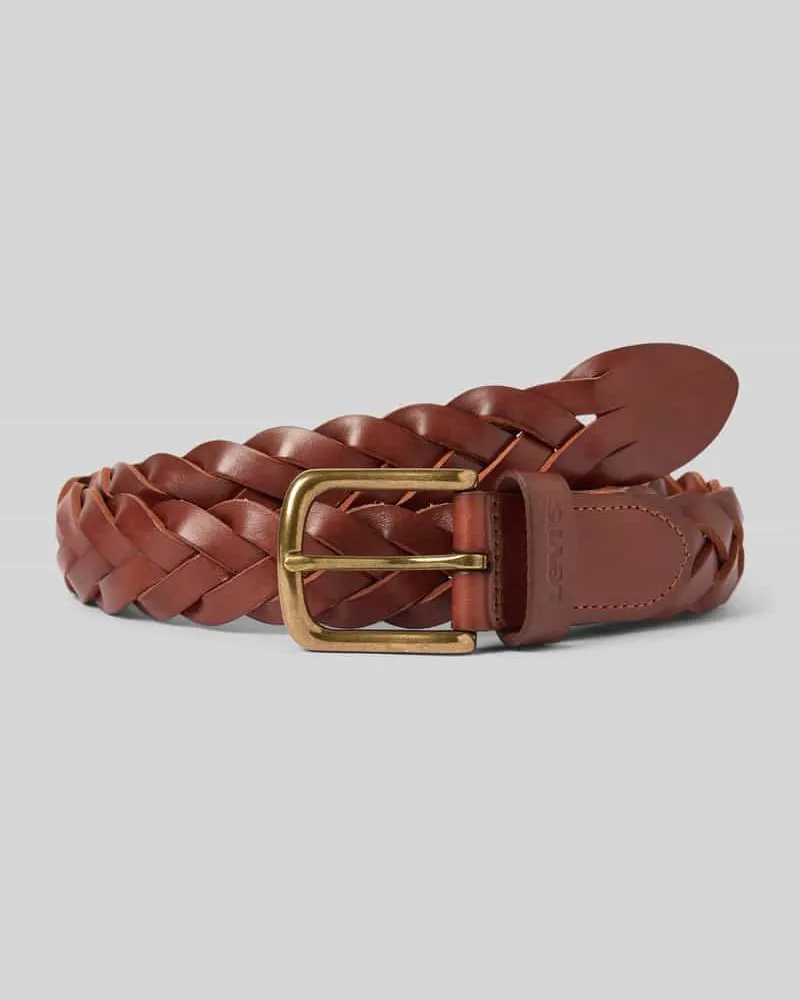 Levi's Ledergürtel in Flecht-Optik Cognac