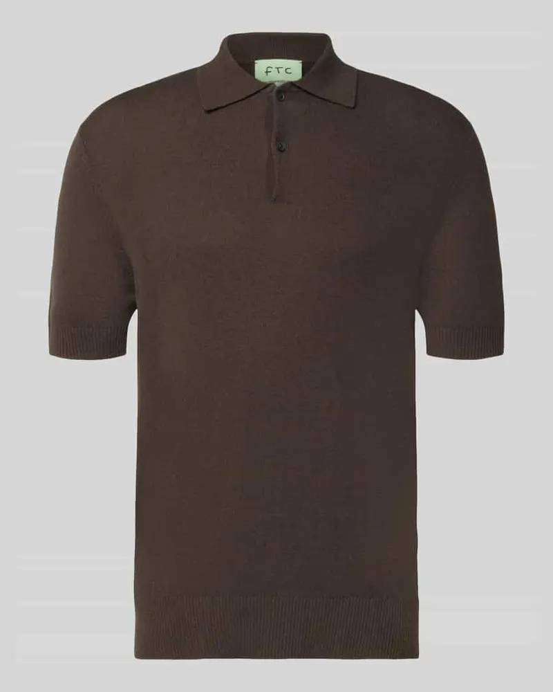 FTC Cashmere Slim Fit Poloshirt mit Kaschmir-Anteil Dunkelbraun