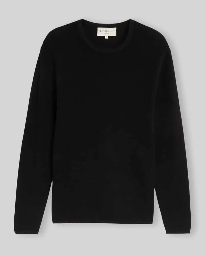Tom Tailor Regular Fit Pullover aus reiner Baumwolle Black