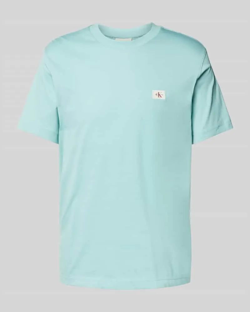 Calvin Klein T-Shirt mit Label-Stitching und Rundhalsausschnitt Mint