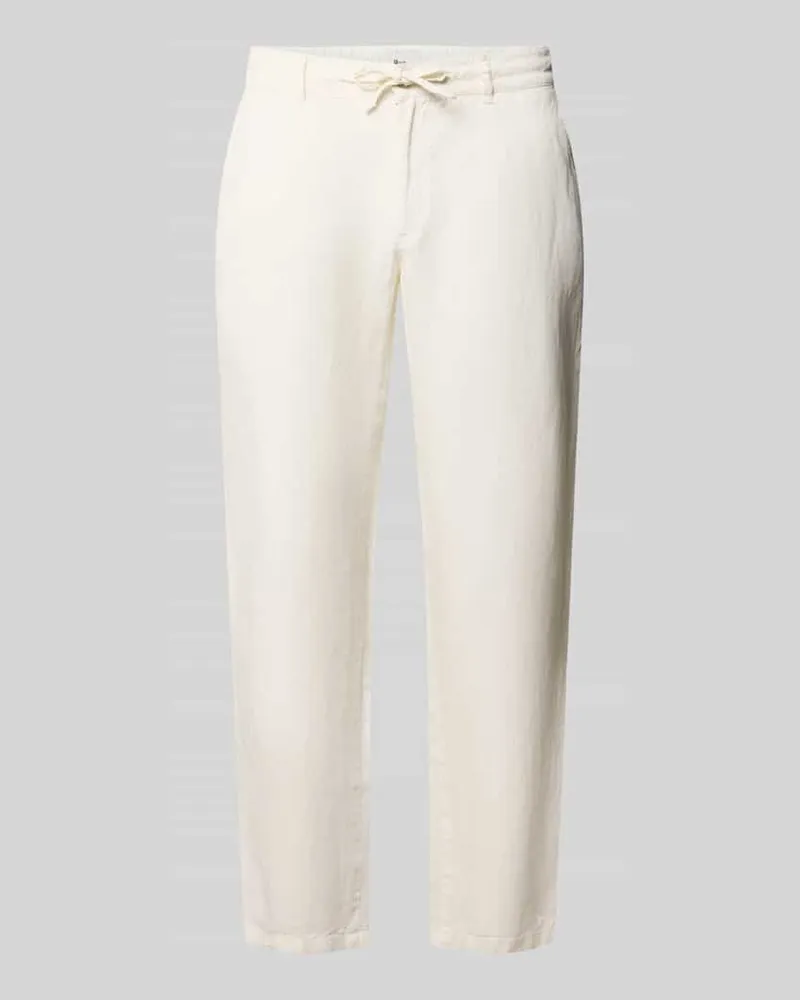 Brax Slim Fit Leinenhose aus reinem Leinen Modell 'Fabio Weiss