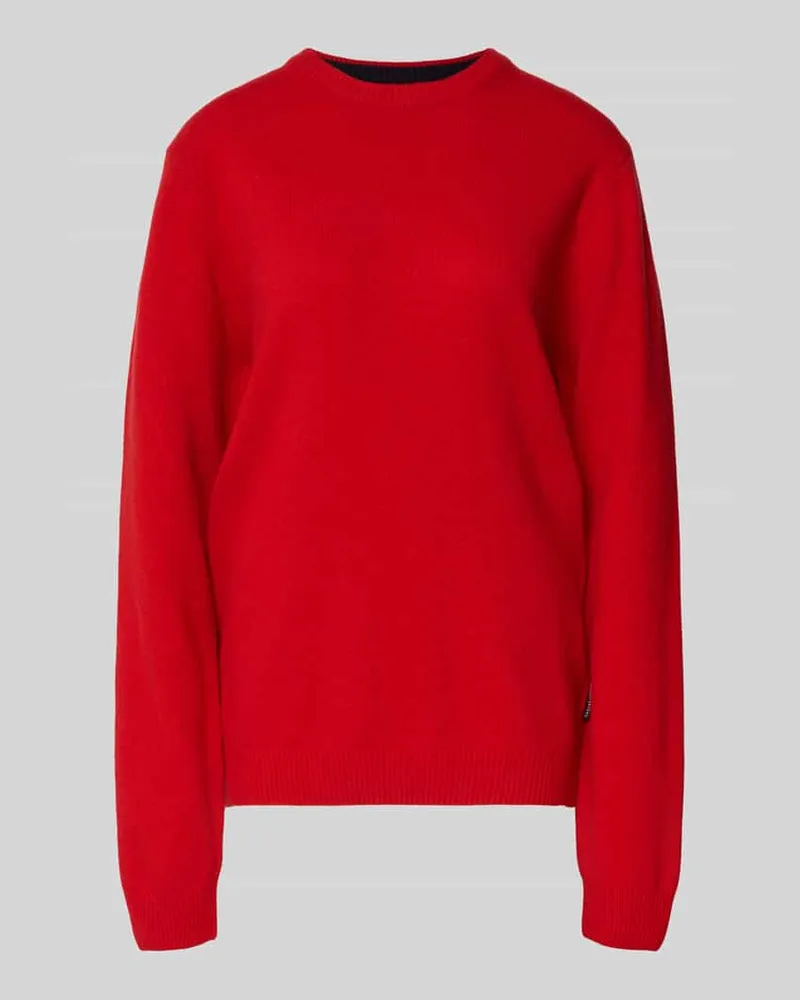 Casual Friday Oversized Strickpullover mit gerippten Abschlüssen Rot