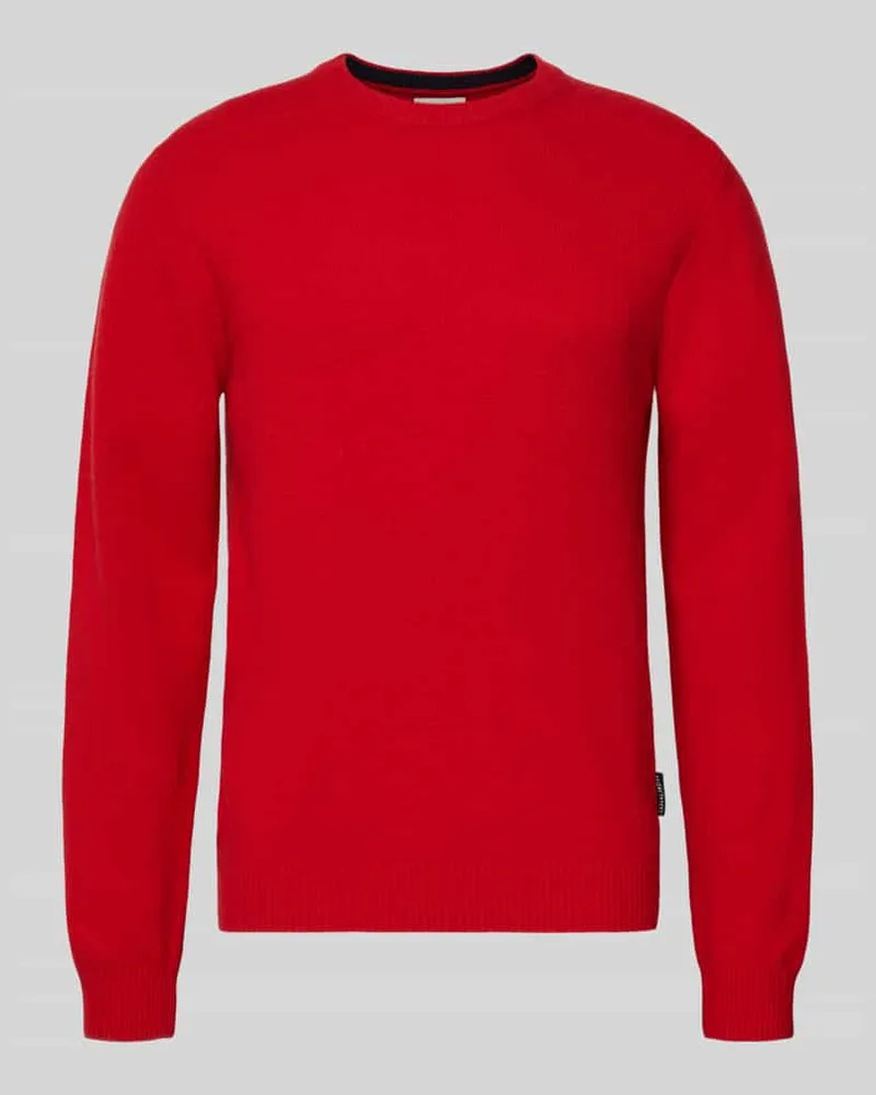 Casual Friday Oversized Strickpullover mit gerippten Abschlüssen Rot