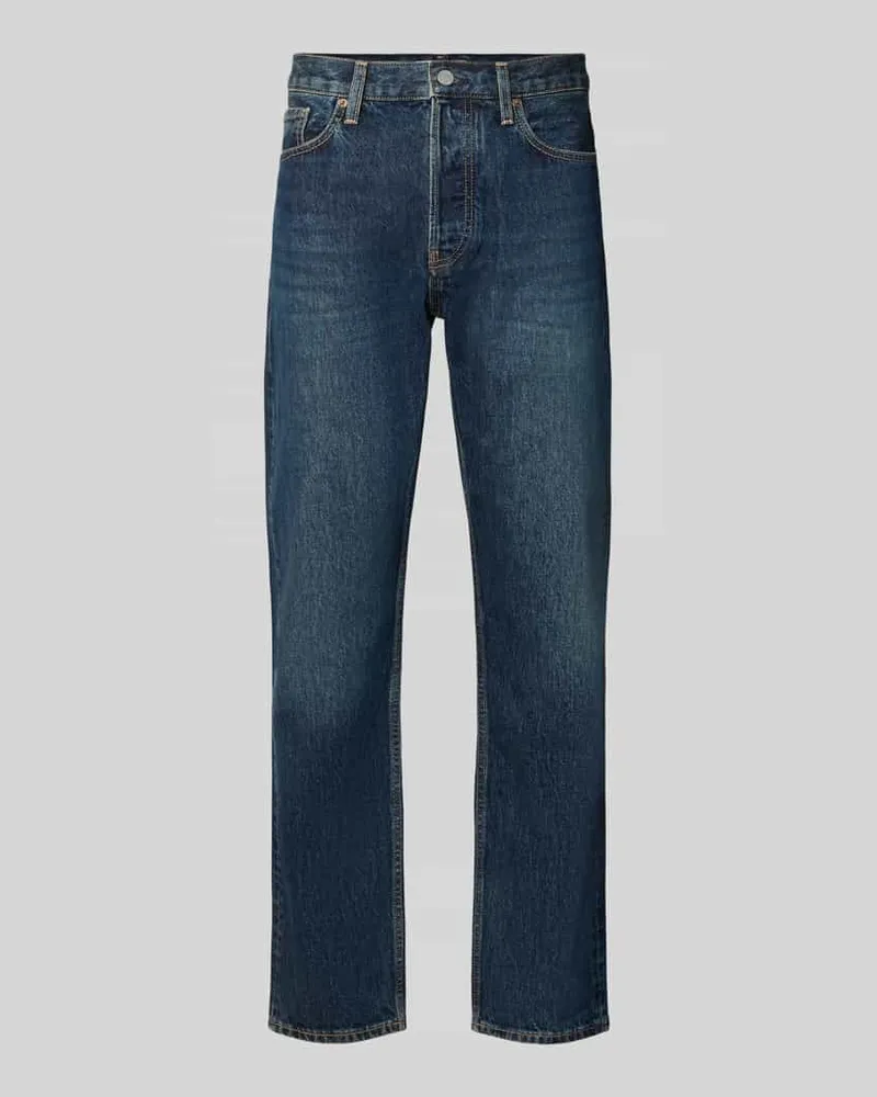 Armedangels Straight Fit Jeans aus reiner Baumwolle Modell 'MAADOX Dunkelblau