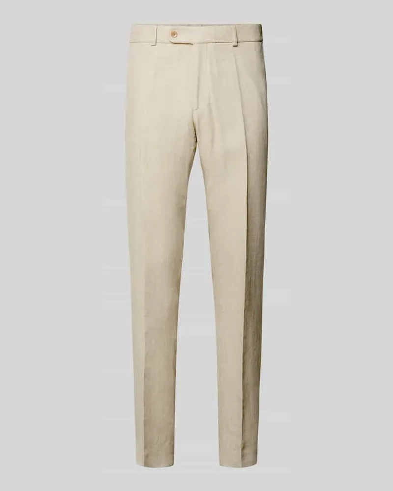 Carl Gross Slim Fit Leinenhose mit Woll- und Viskose-Anteil Modell 'Shiver Beige