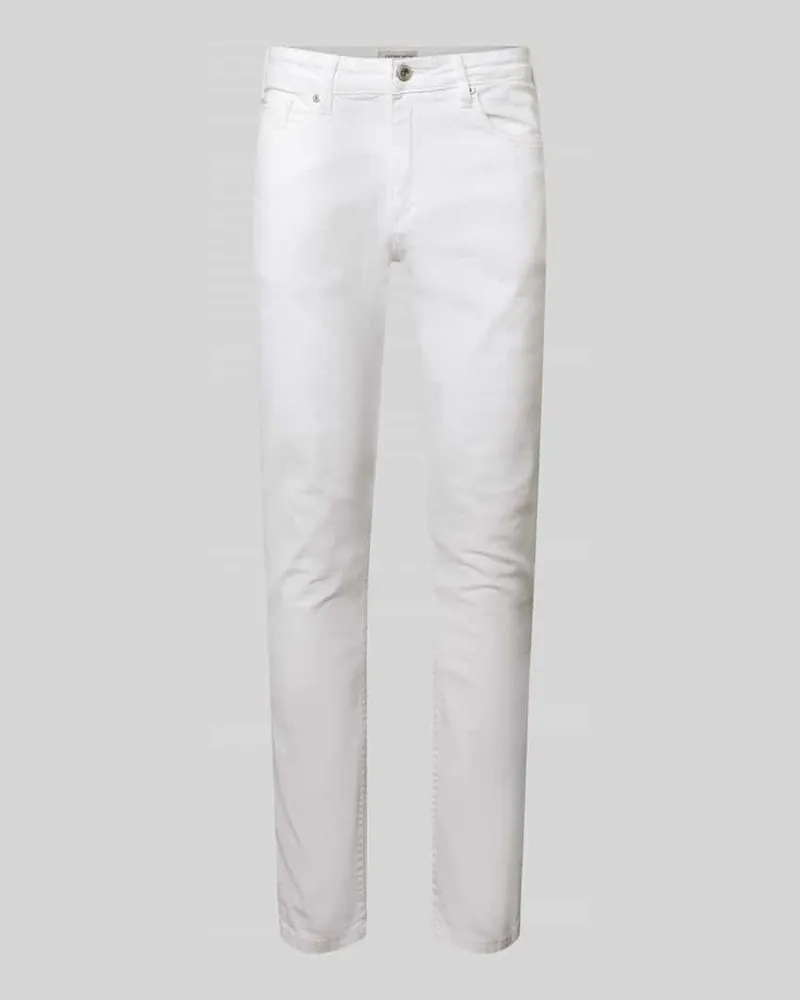 Lindbergh Slim Fit Jeans mit Eingrifftaschen Weiss