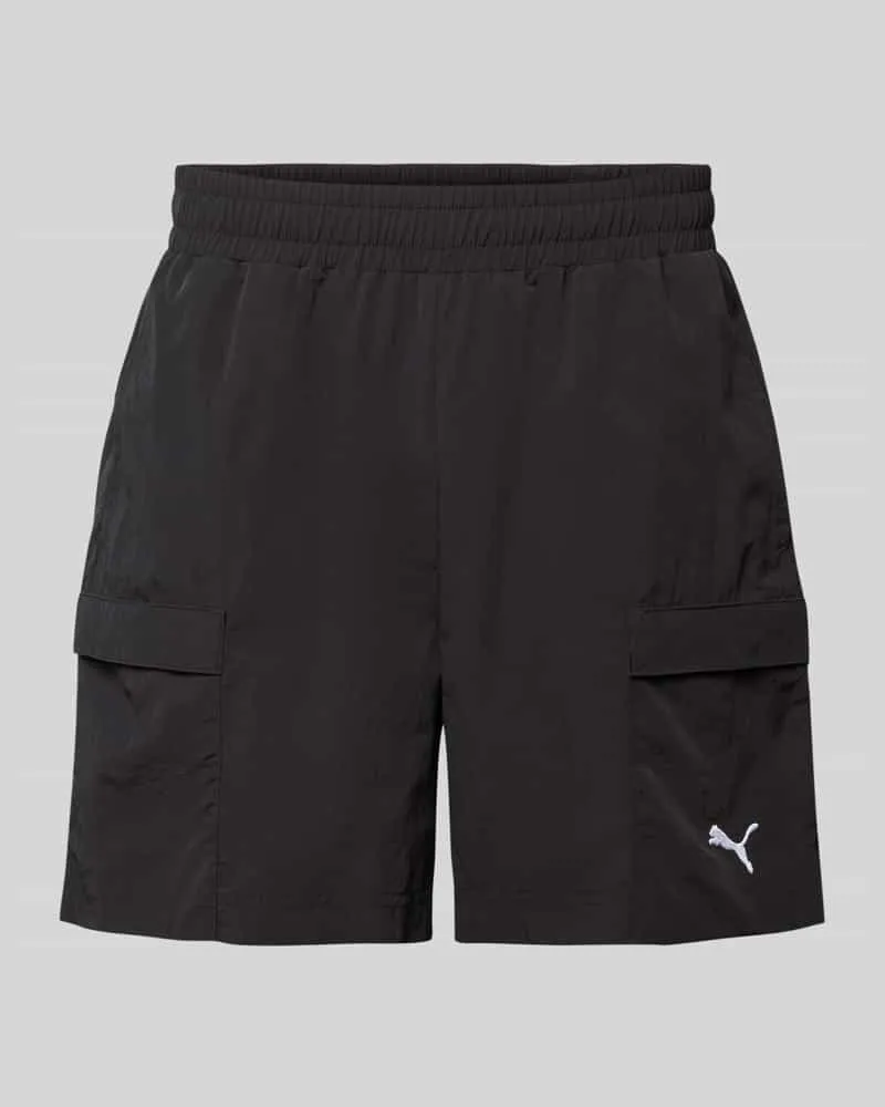 Puma Relaxed Fit Shorts mit Label-Stitching Black