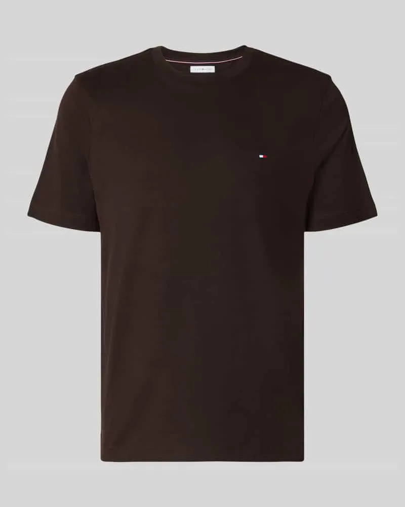 Tommy Hilfiger Regular Fit T-Shirt aus reiner Baumwolle Dunkelbraun