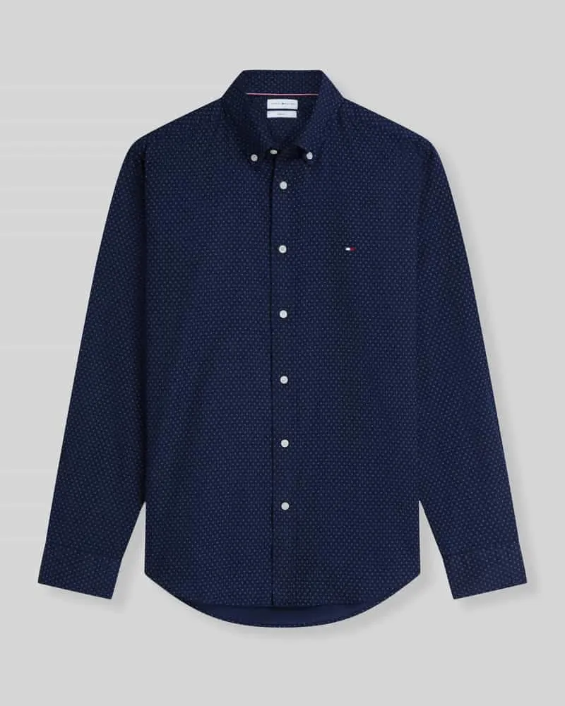 Tommy Hilfiger Regular Fit Freizeithemd aus reiner Baumwolle Marine