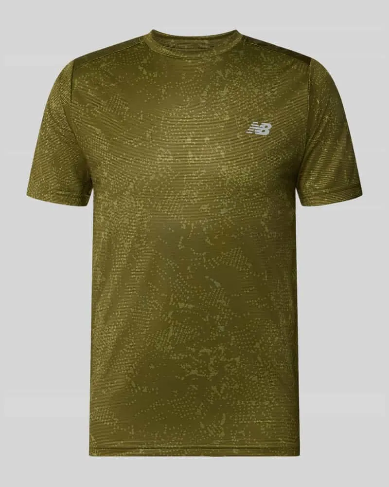 New Balance T-Shirt mit Logo-Print Modell 'ESSENTIAL Gruen