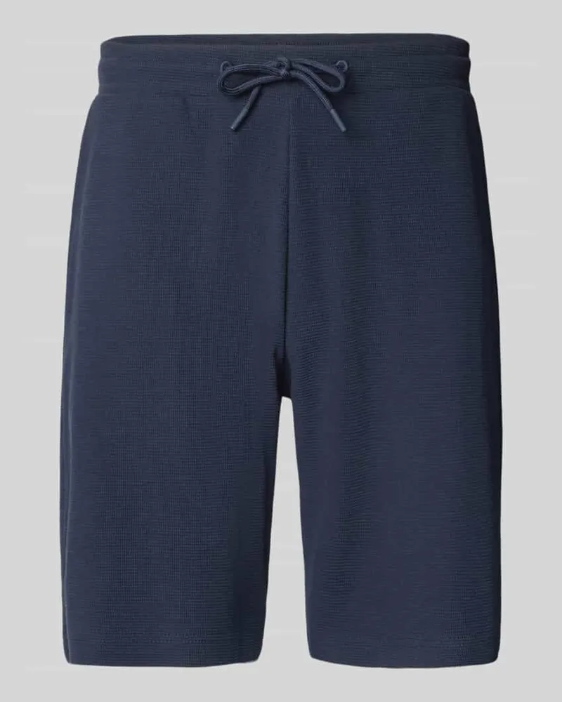 Christian Berg Shorts mit Strukturmuster und elastischem Bund Marine