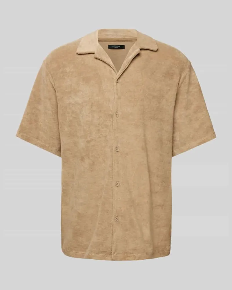 Jack & Jones Freizeithemd mit Reverskragen Modell 'TERRY Hellbraun