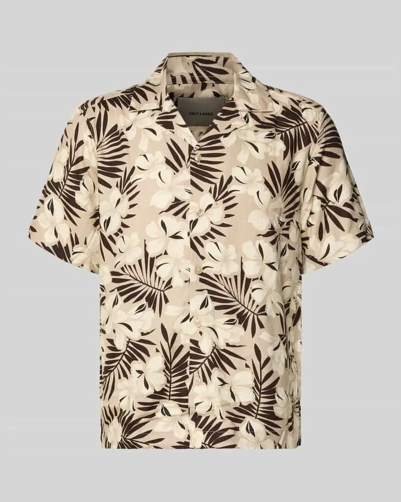 Only & Sons Regular Fit Freizeithemd aus reiner Viskose Modell 'DASH Mittelbraun