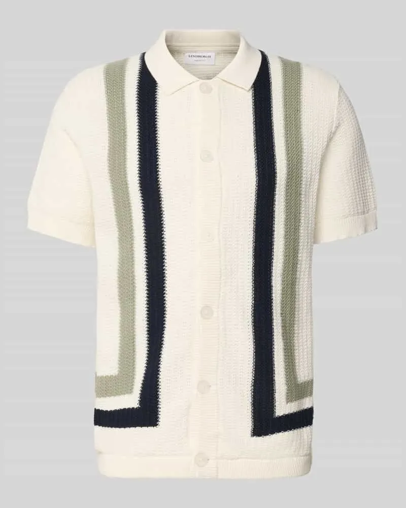 Lindbergh Cardigan mit Kentkragen und Knopfleiste Offwhite