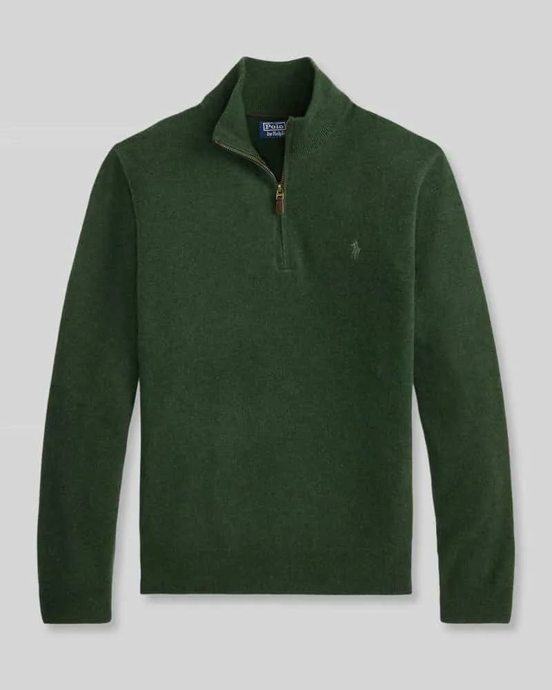 Ralph Lauren Regular Fit Troyer aus reiner Wolle Dunkelgruen