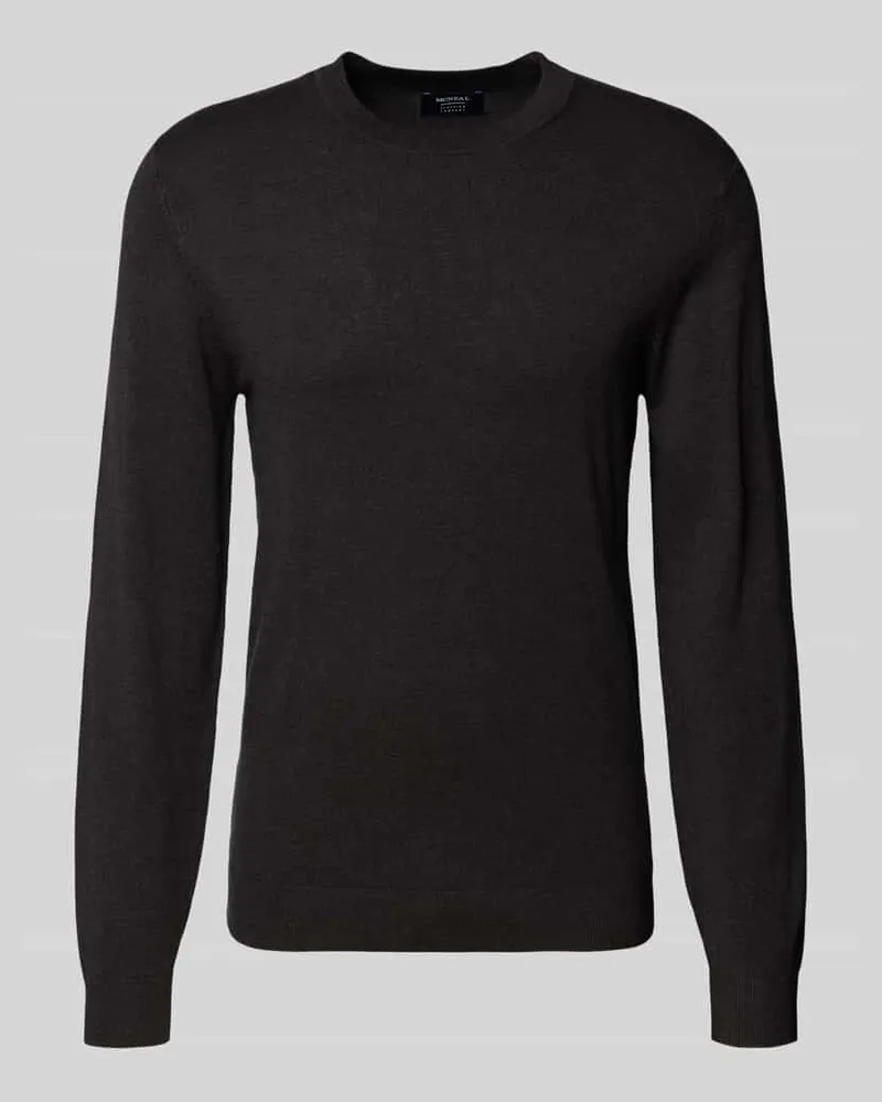 McNeal Strickpullover mit gerippten Abschlüssen Schoko