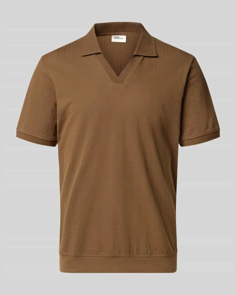 S.Oliver Regular Fit Poloshirt aus reiner Baumwolle Hellbraun