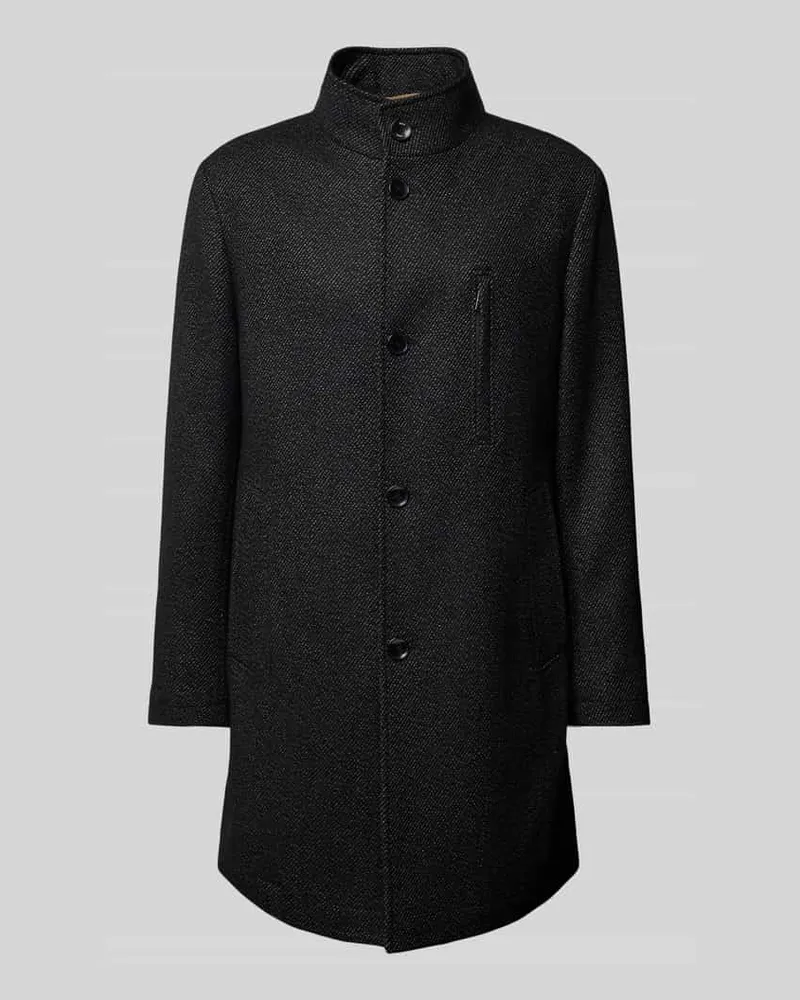 HUGO BOSS Wollmantel mit Stehkragen Modell 'Hyde Black