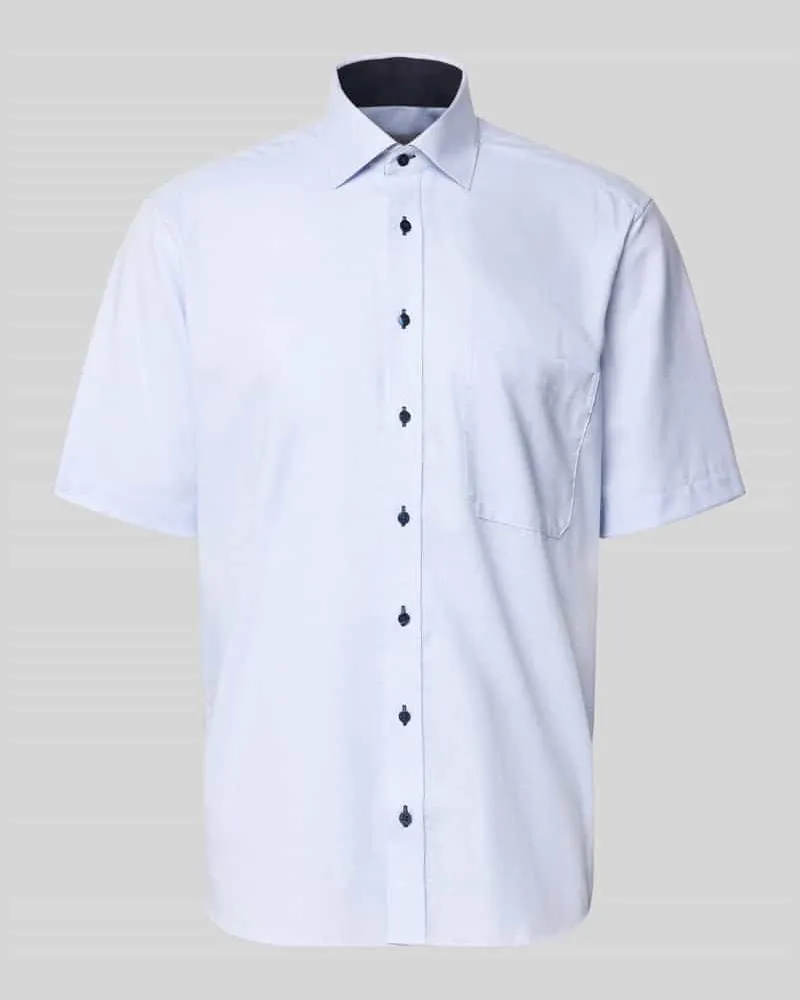 Eterna Comfort Fit Business-Hemd aus Baumwolle mit Kentkragen Hellblau