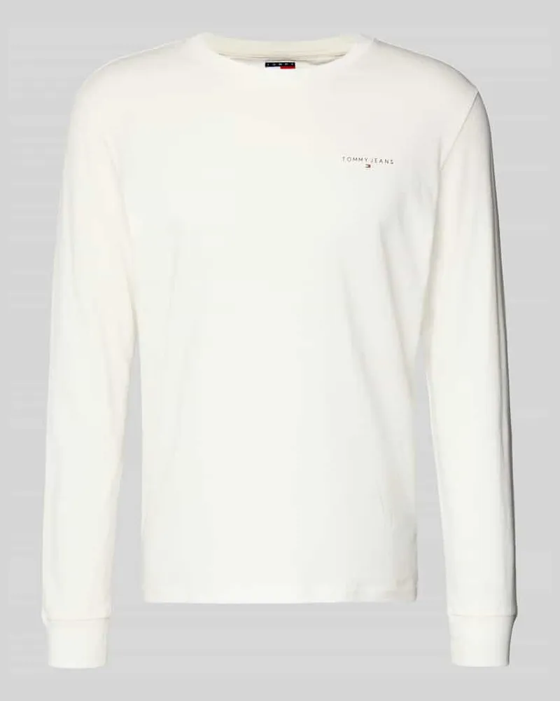 Tommy Hilfiger Slim Fit Langarmshirt aus reine Baumwolle Offwhite