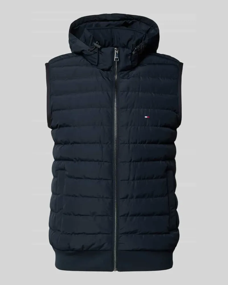 Tommy Hilfiger Regular Fit Steppweste mit abnehmbaren Kapuze Marine