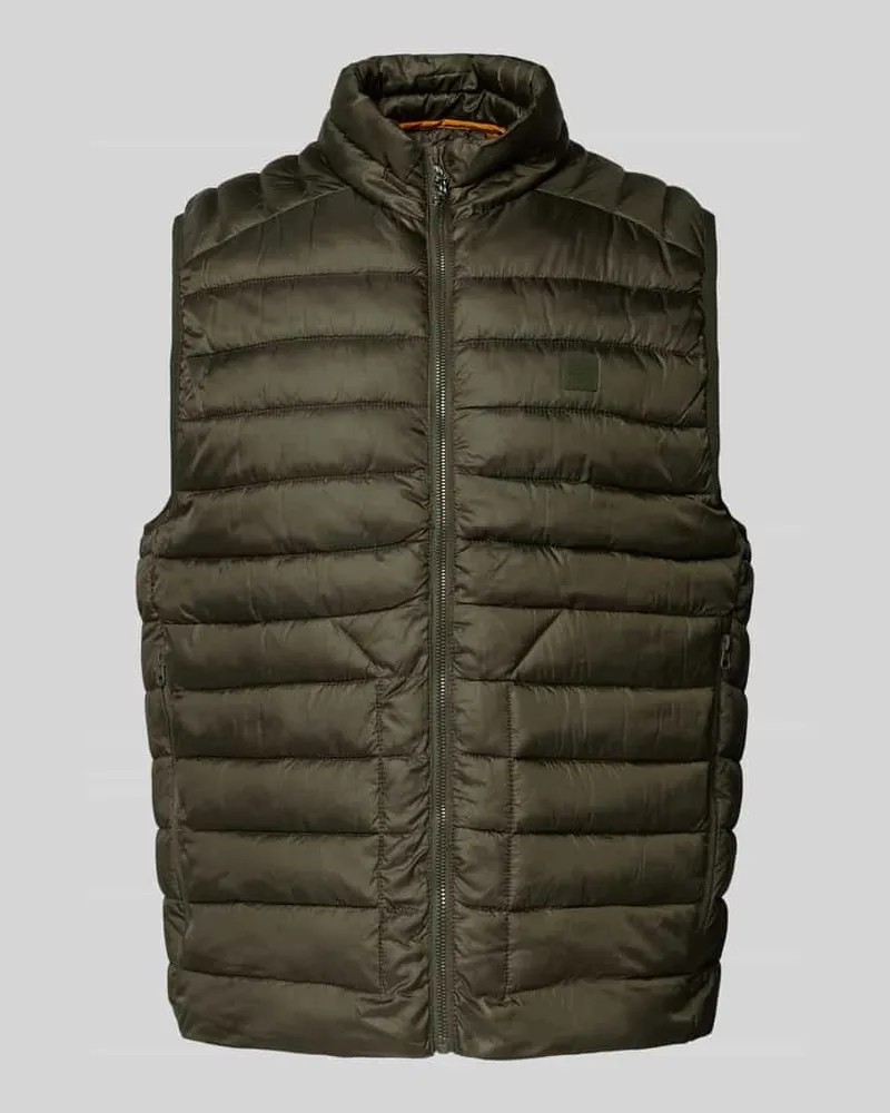 Jack & Jones Steppweste mit Reißverschlusstaschen Oliv