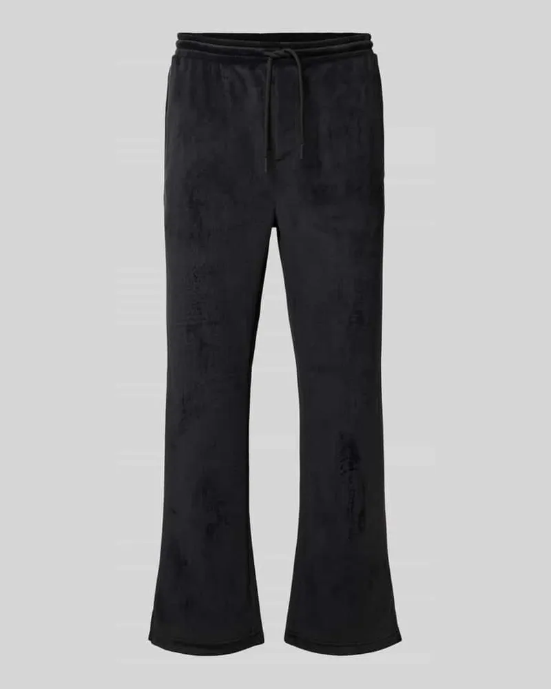 HUGO BOSS Regular Fit Sweathose mit Seitenschlitz Black