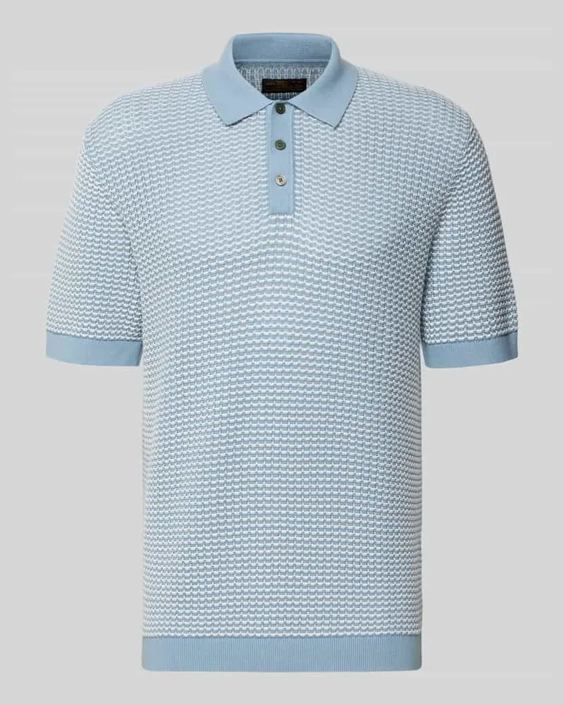Jack & Jones Regular Fit Poloshirt in Strick-Optik Modell 'Kingsley Hellblau