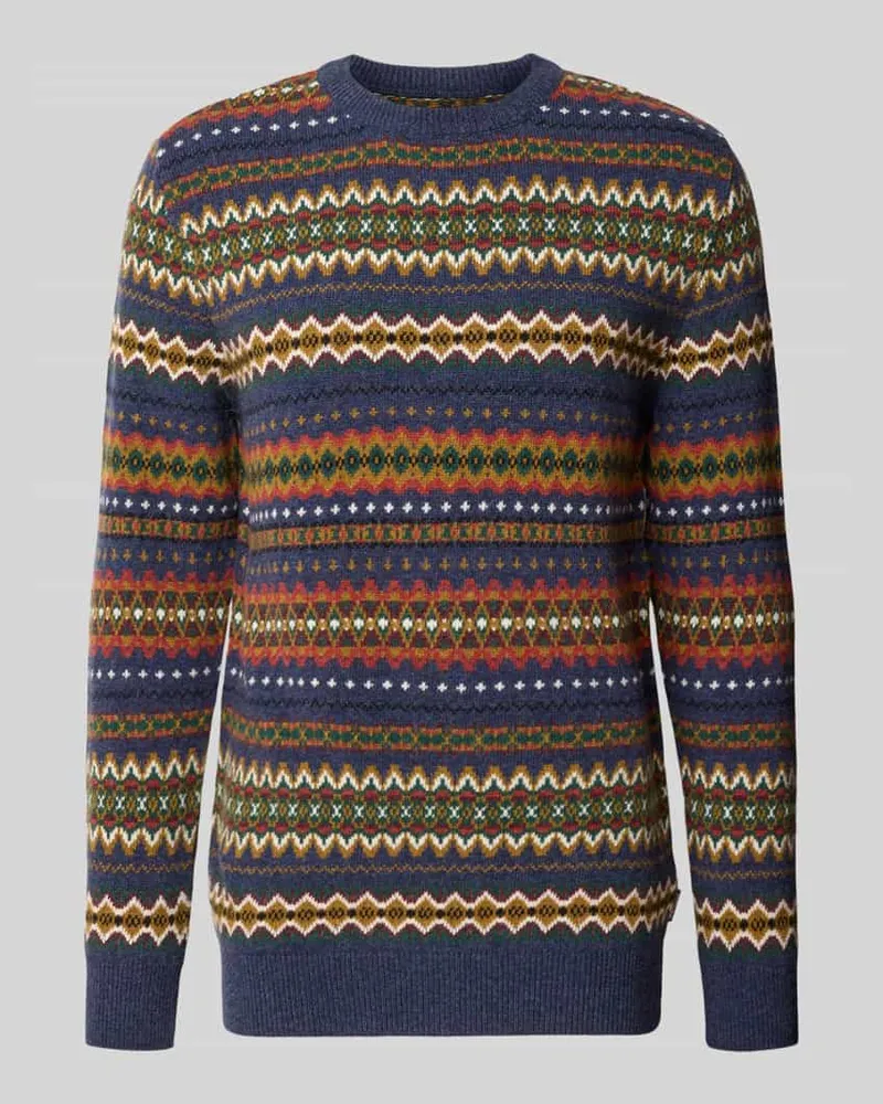 Barbour Pullover mit Jacquardstruktur Marine