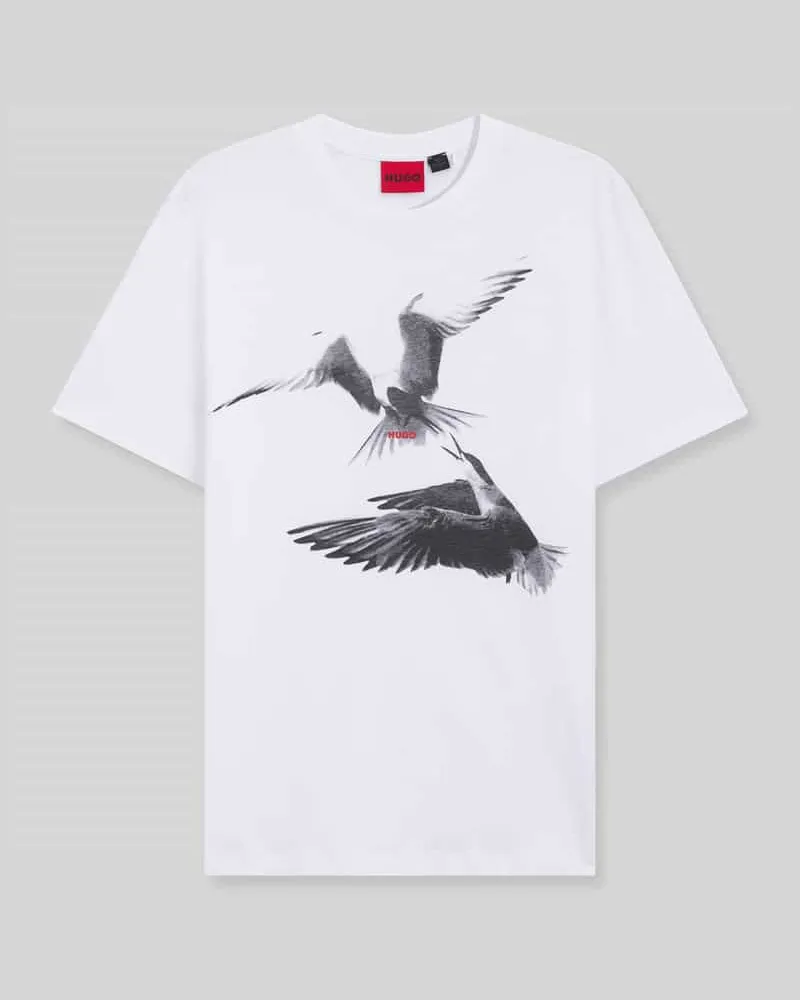 HUGO BOSS Regular Fit T-Shirt aus reiner Baumwolle Weiss